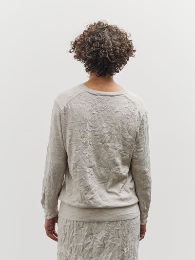 Black Crane Crinkled Summer Knit Top, Platinum