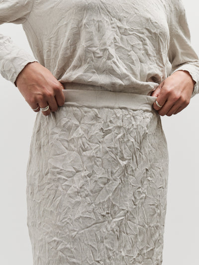 Black Crane Crinkled Knit Skirt, Platinum