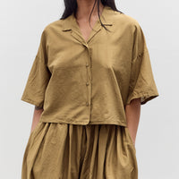 Black Crane Cropped Shirt, Dk. Olive