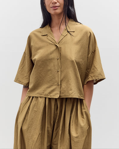 Black Crane Cropped Shirt, Dk. Olive