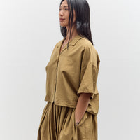 Black Crane Cropped Shirt, Dk. Olive