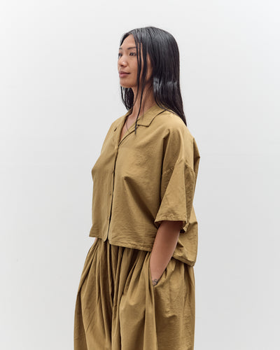 Black Crane Cropped Shirt, Dk. Olive