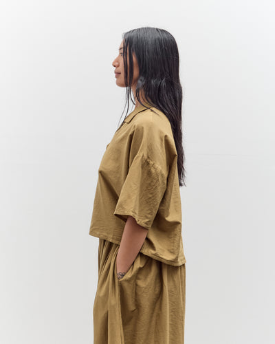 Black Crane Cropped Shirt, Dk. Olive