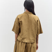 Black Crane Cropped Shirt, Dk. Olive