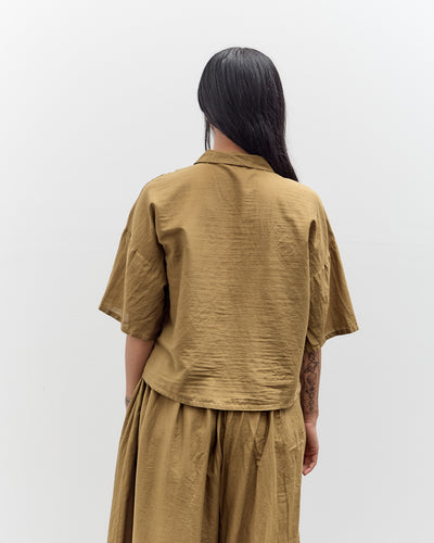 Black Crane Cropped Shirt, Dk. Olive