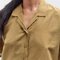 Black Crane Cropped Shirt, Dk. Olive