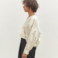 Black Crane Cross Shirt, Cream