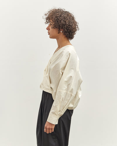 Black Crane Cross Shirt, Cream