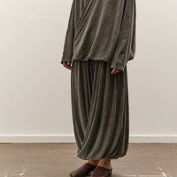 Black Crane Double Layered Drapy Skirt, Slate