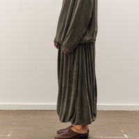 Black Crane Double Layered Drapy Skirt, Slate