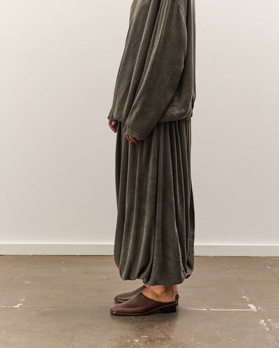 Black Crane Double Layered Drapy Skirt, Slate