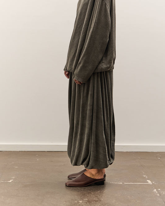 Black Crane Double Layered Drapy Skirt, Slate