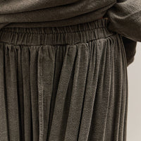 Black Crane Double Layered Drapy Skirt, Slate