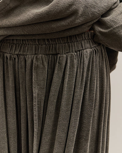 Black Crane Double Layered Drapy Skirt, Slate