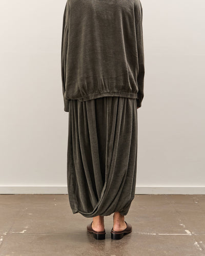 Black Crane Double Layered Drapy Skirt, Slate