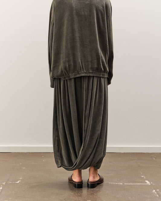 Black Crane Double Layered Drapy Skirt, Slate