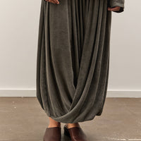 Black Crane Double Layered Drapy Skirt, Slate