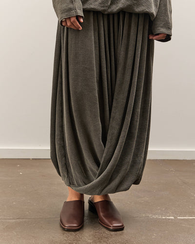 Black Crane Double Layered Drapy Skirt, Slate