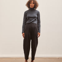 Black Crane Turtleneck Top, Dark Navy