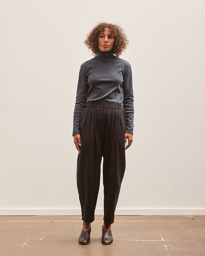 Black Crane Turtleneck Top, Dark Navy