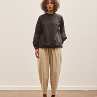 Black Crane Draped Pants, Ivory