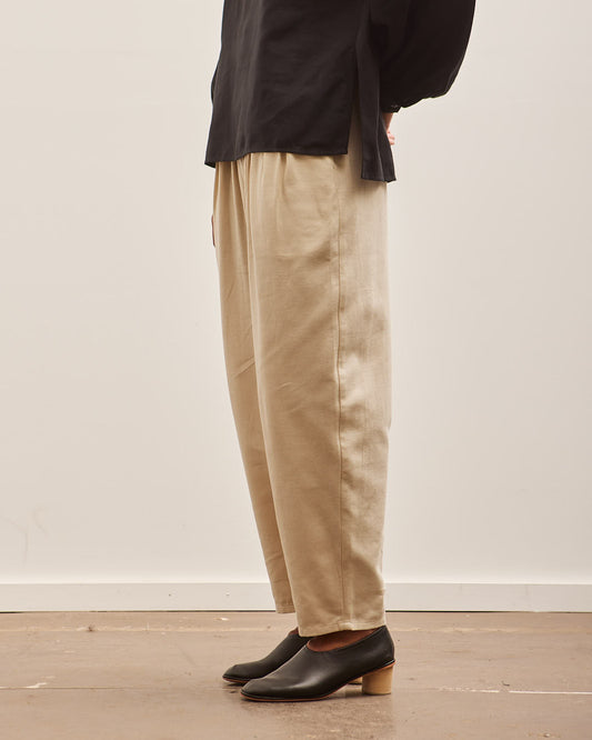 Black Crane Draped Pants, Ivory