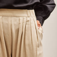 Black Crane Draped Pants, Ivory