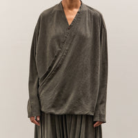 Black Crane Drapey Shirts, Slate