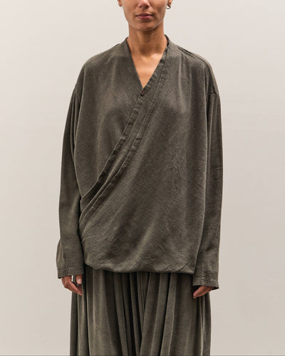 Black Crane Drapey Shirts, Slate