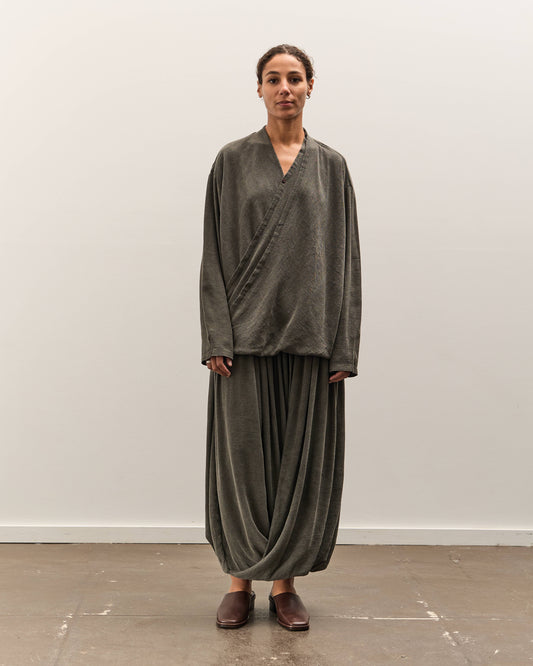 Black Crane Drapey Shirts, Slate