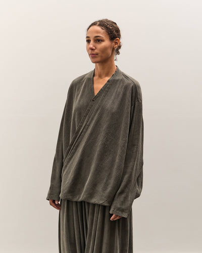 Black Crane Drapey Shirts, Slate