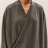 Black Crane Drapey Shirts, Slate