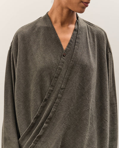 Black Crane Drapey Shirts, Slate