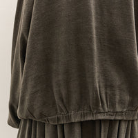 Black Crane Drapey Shirts, Slate