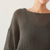 Black Crane Fishnet Top, Shadow