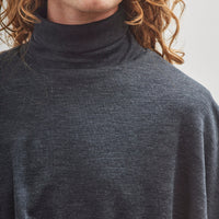 Black Crane Mini Poncho, Dark Grey