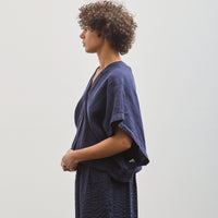 Black Crane Origami Top, Indigo