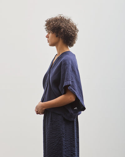 Black Crane Origami Top, Indigo