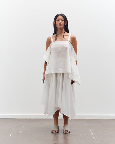 Black Crane Paper Top, White