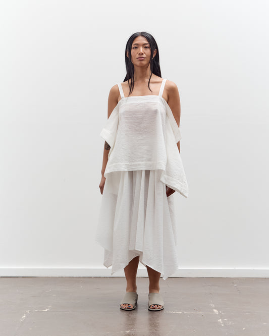 Black Crane Paper Top, White
