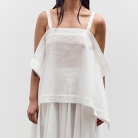 Black Crane Paper Top, White