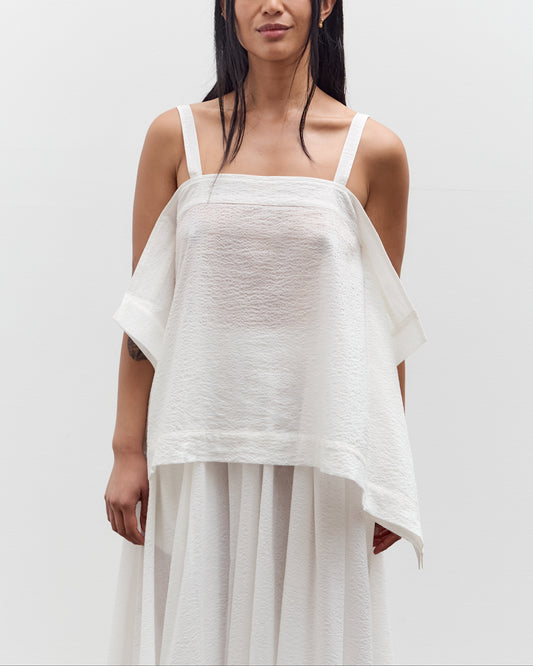 Black Crane Paper Top, White