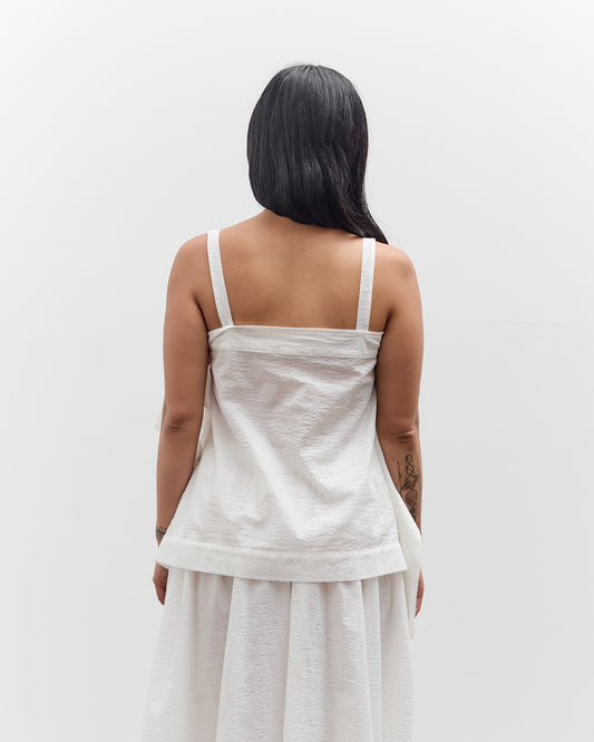 Black Crane Paper Top, White