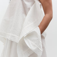 Black Crane Paper Top, White