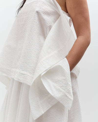 Black Crane Paper Top, White