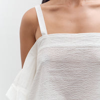 Black Crane Paper Top, White
