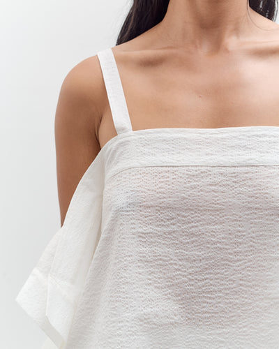 Black Crane Paper Top, White