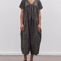 Black Crane Puff Jumpsuit, Steel