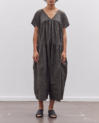 Black Crane Puff Jumpsuit, Steel