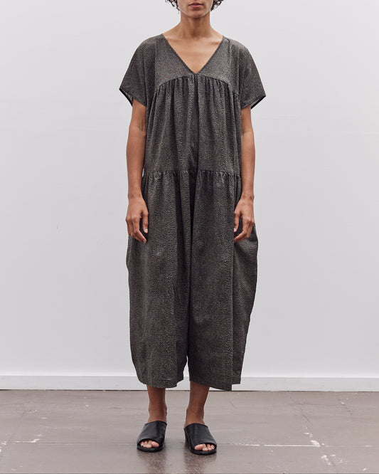 Black Crane Puff Jumpsuit, Steel